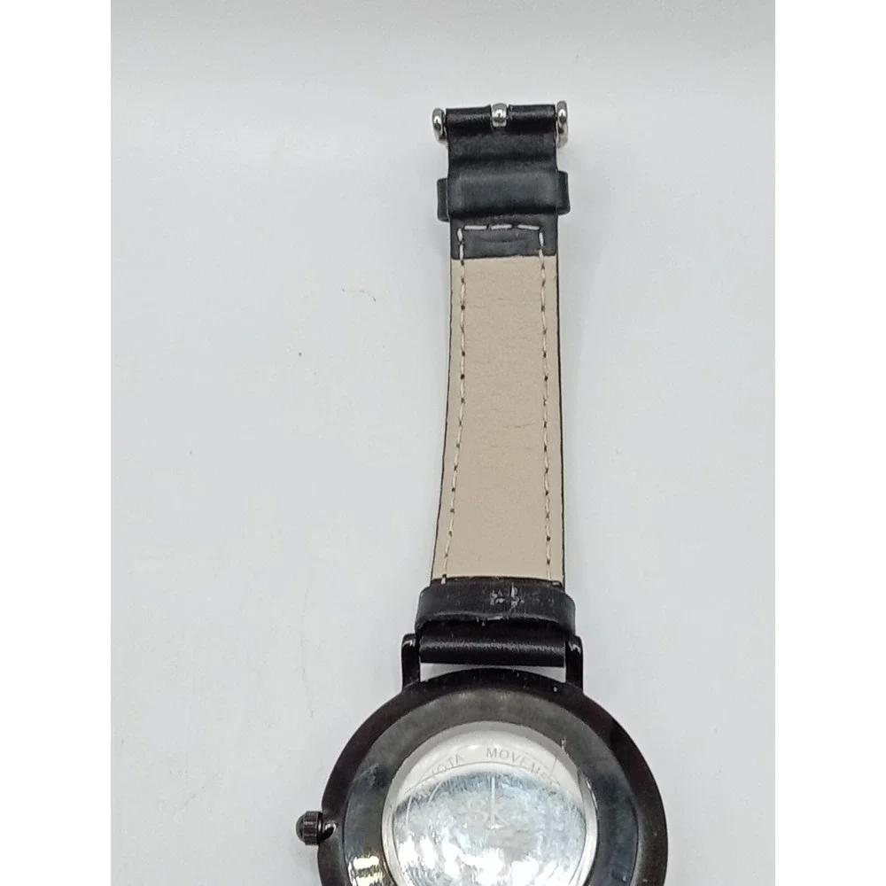 Shengke Women's Black Prism Crystal Leather‎ Band Quartz Watch- New Battery